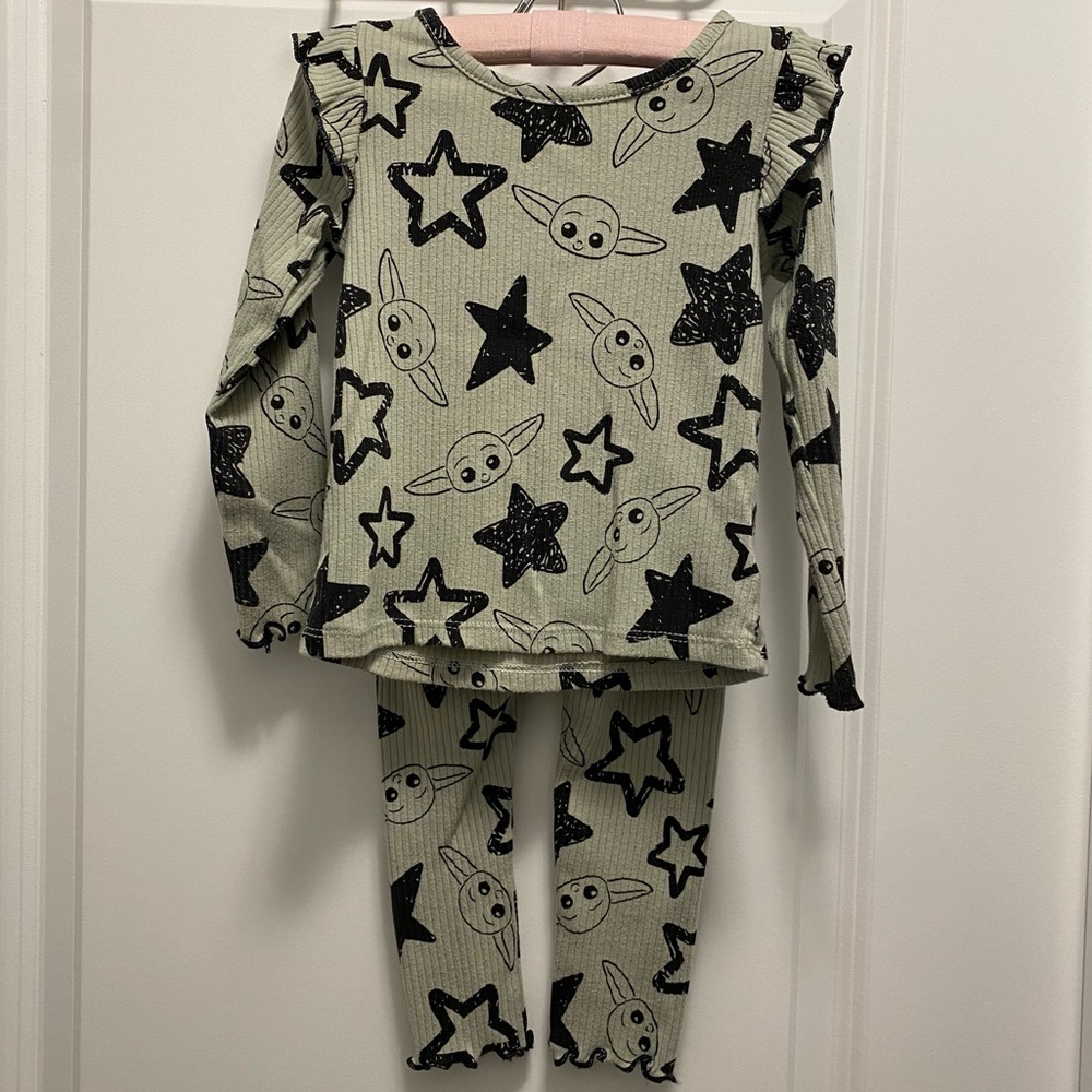 Star Wars Grogu Pajama Set - 2T - Olive Green